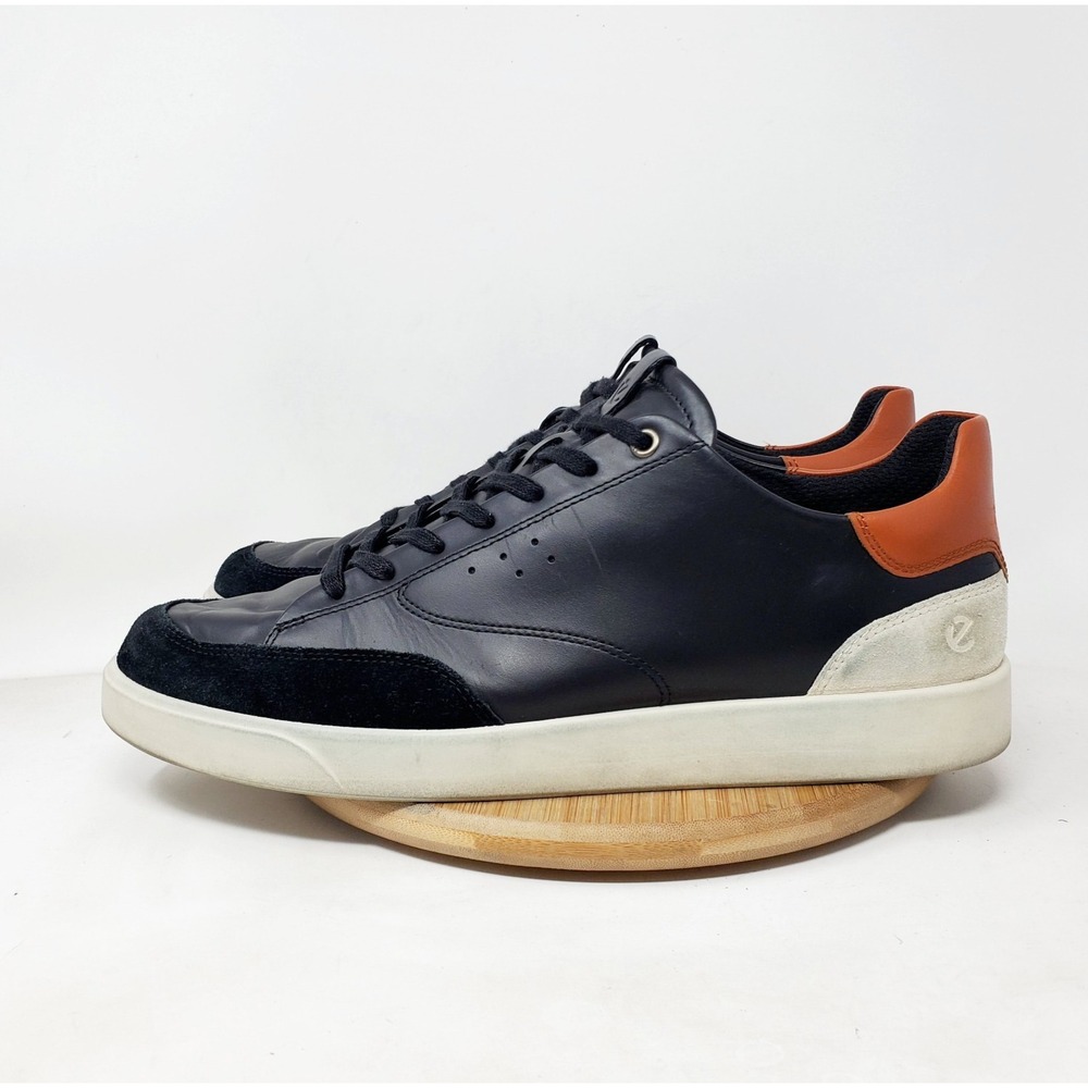 ECCO Street Lite Court Sneaker Mens 46 Black Leather Lace Up Low Comfort‎ Shoes
